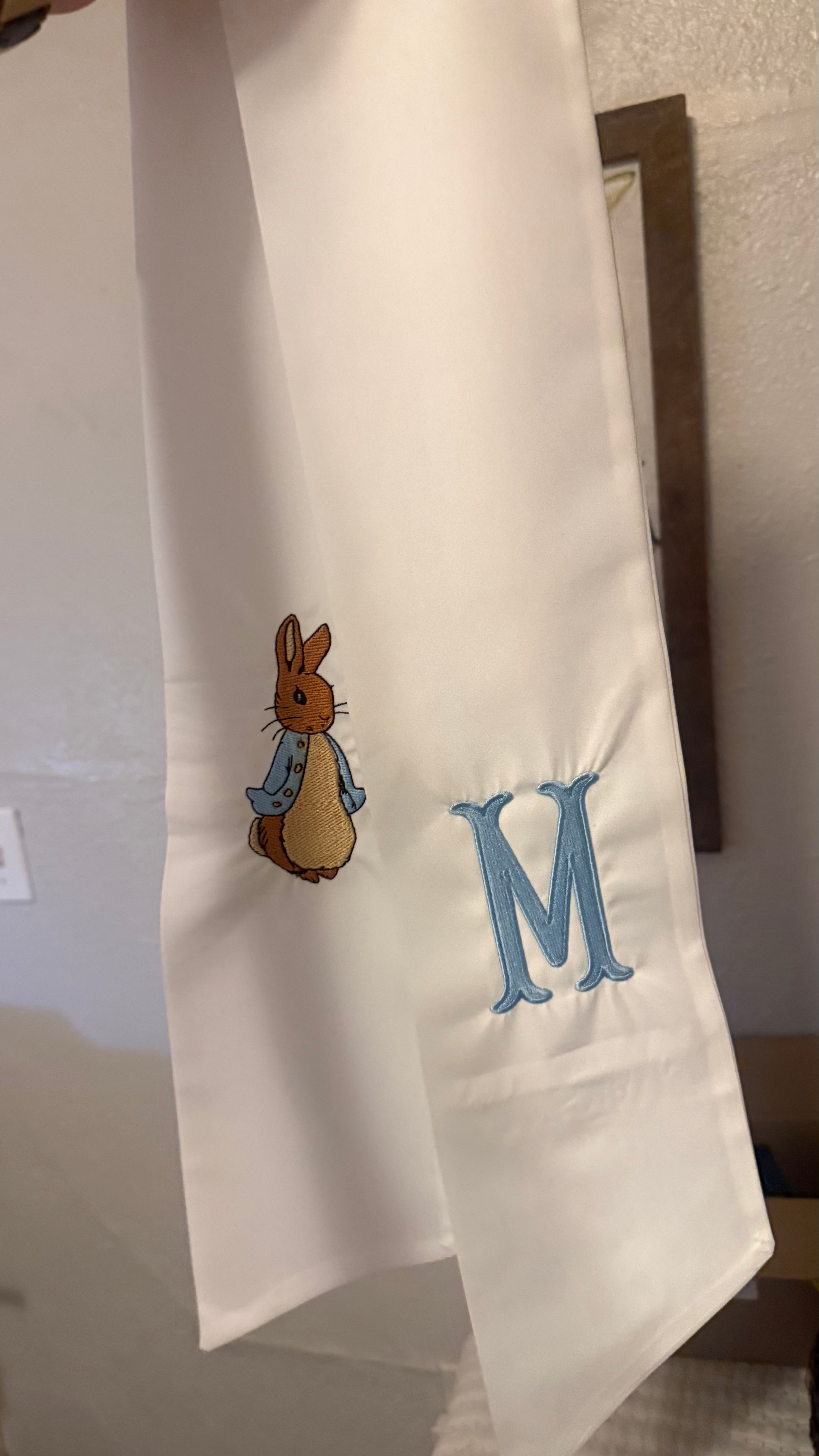 White Personalized Wreath Sash