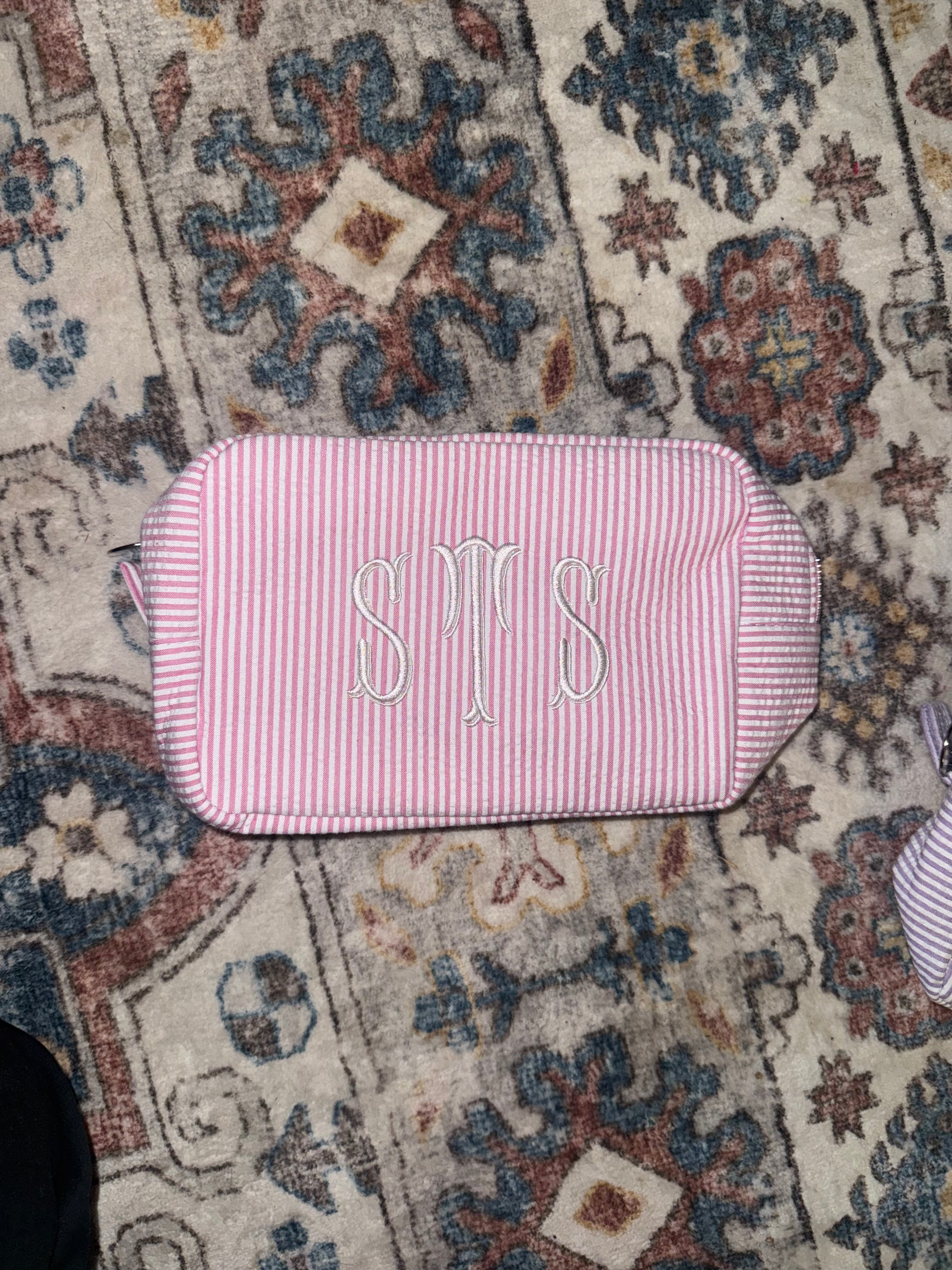 Seersucker Makeup Bag
