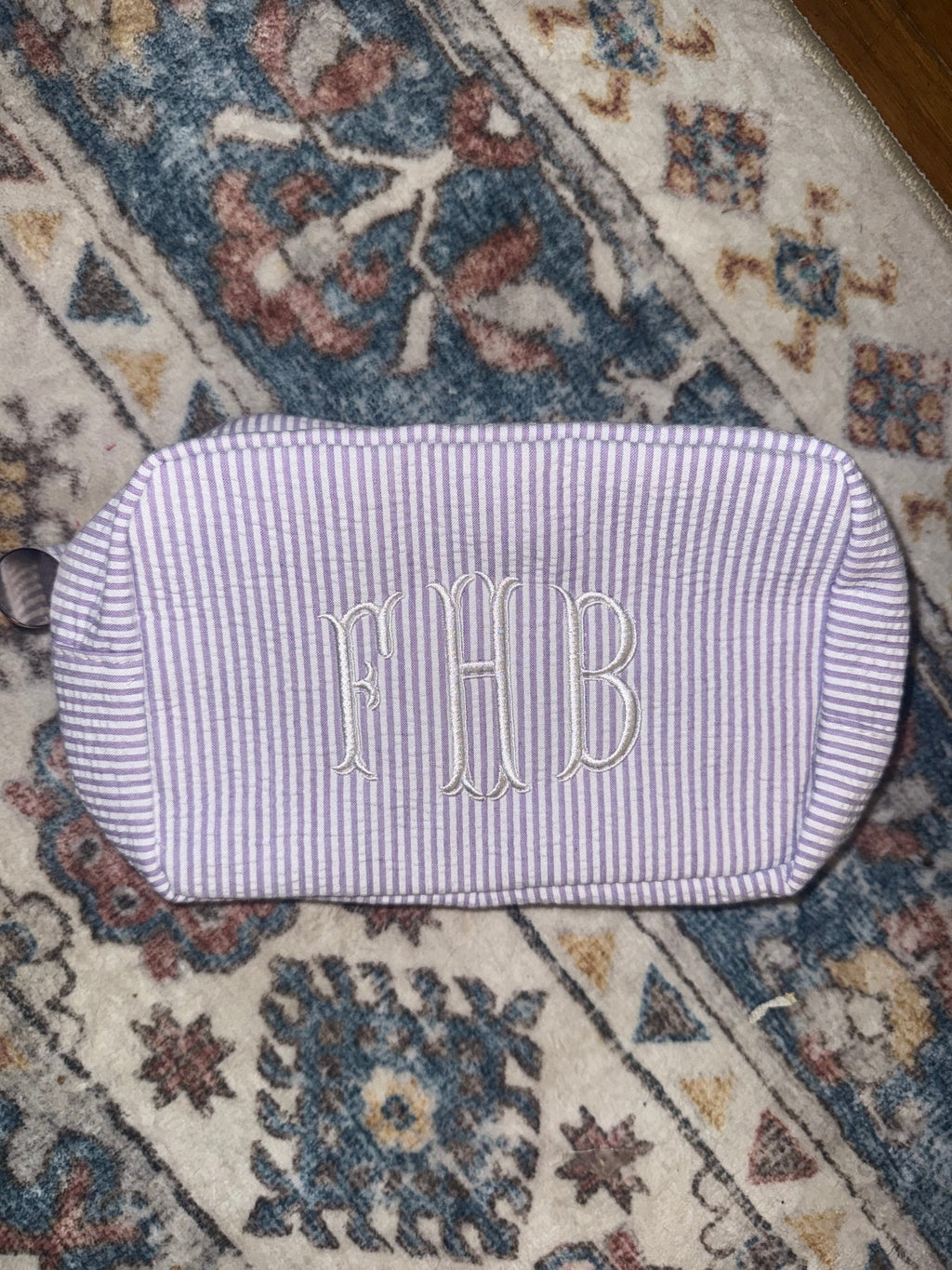Seersucker Makeup Bag