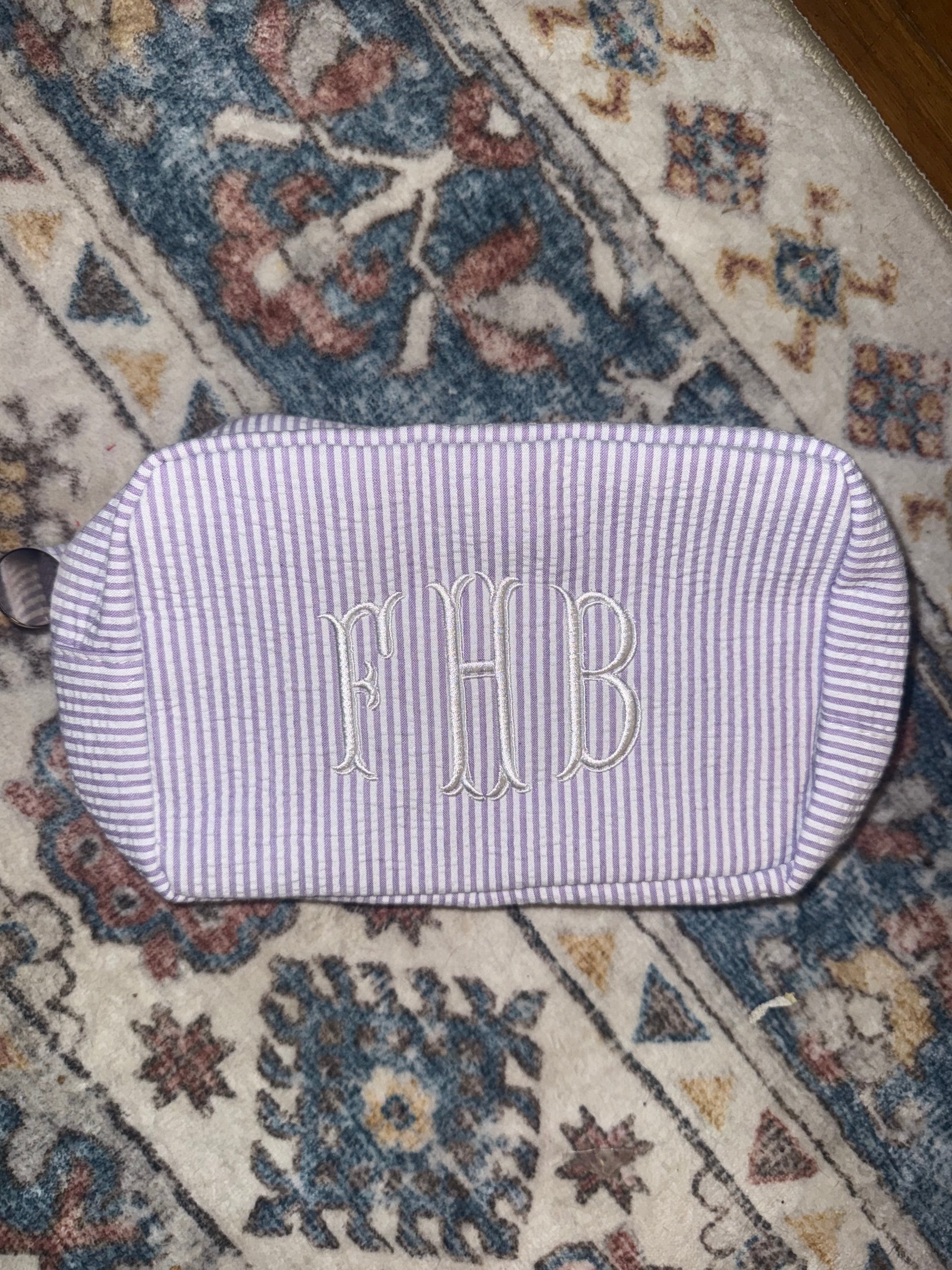 Seersucker Makeup Bag