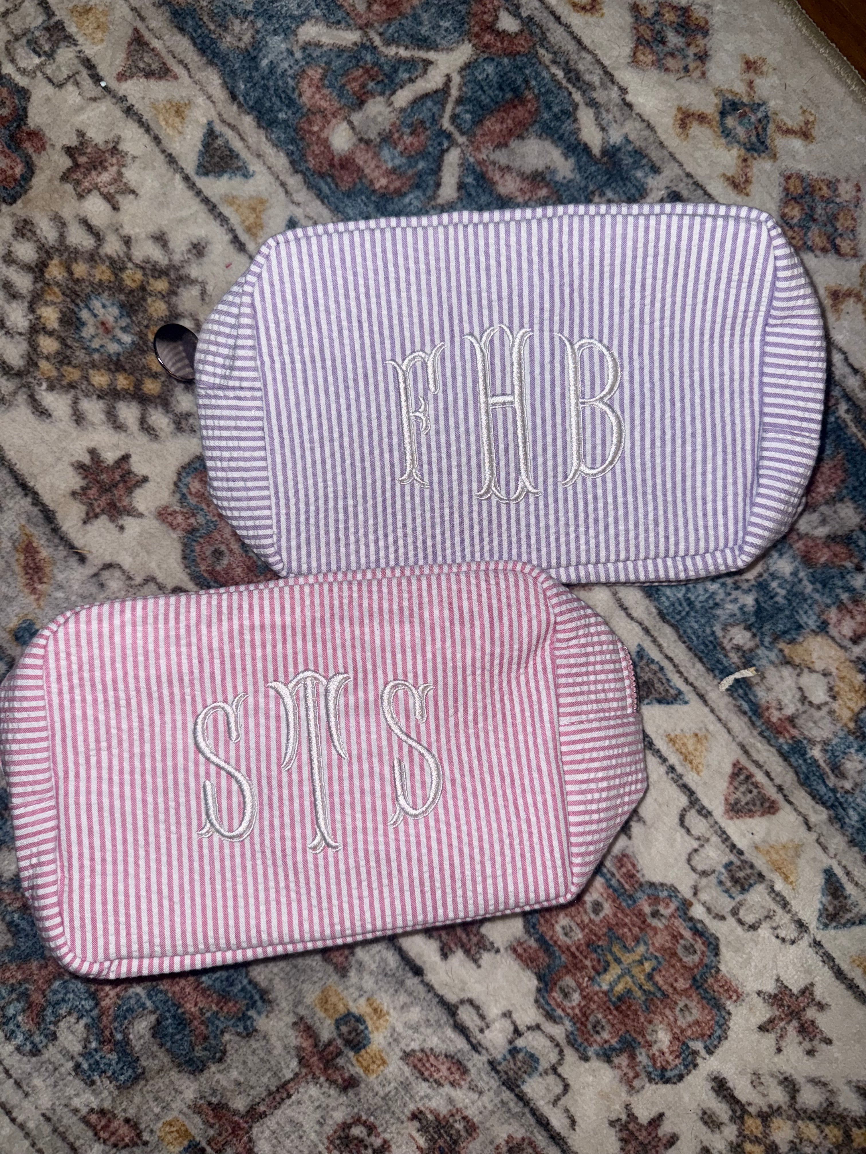 Seersucker Makeup Bag